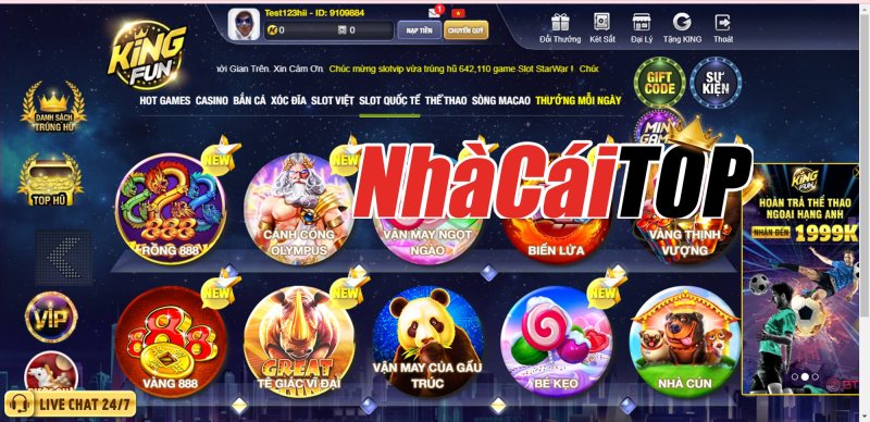 Slot Quốc tế cổng game bài đổi thưởng Kingfun