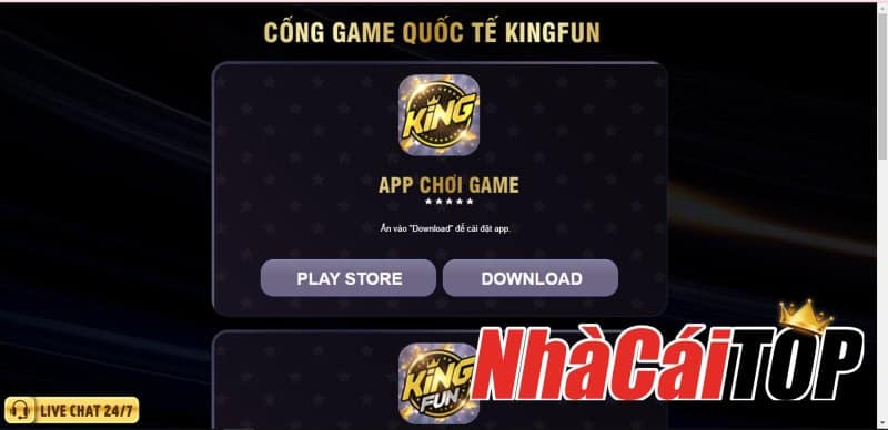 Hướng dẫn tải App cổng game bài đổi thưởng Kingfun