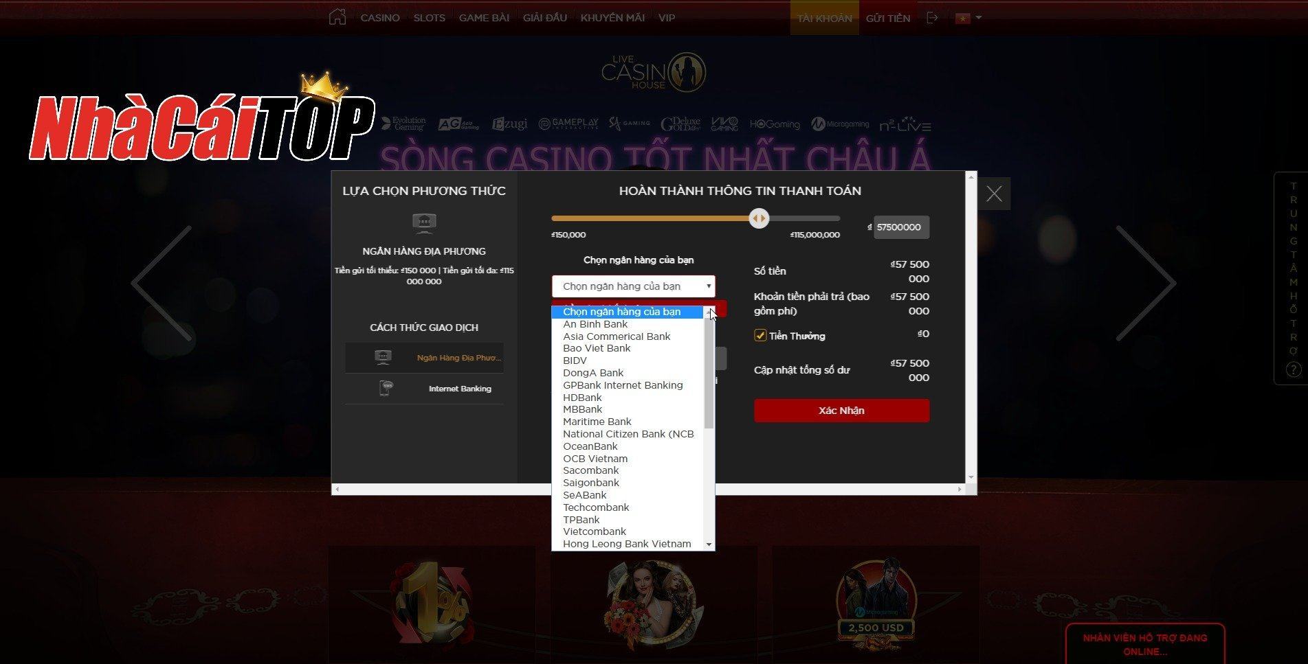 Live Casino House - Sòng bạc Casino trực tuyến