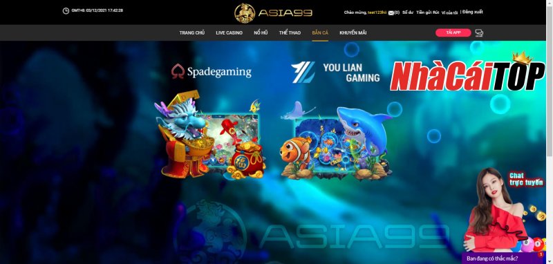 Game bắn cá online nhà cái Asia99 