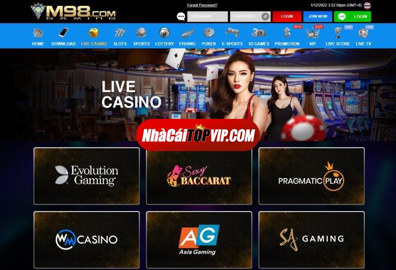 Đánh Giá Chi Tiết Nhà Cái Mang đẳng Cấp Quốc Tế M98 Casino